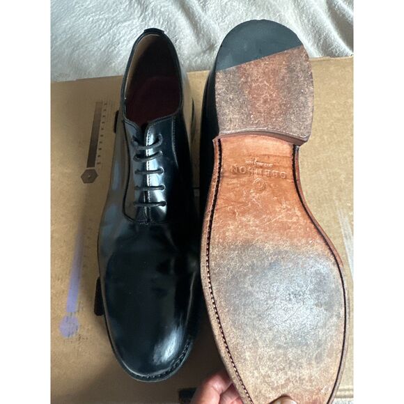 GRENSON Men\'s Evening / Oxford Shoe Black Lace-Up Patent-Look Formal Sz UK 11 main image 5